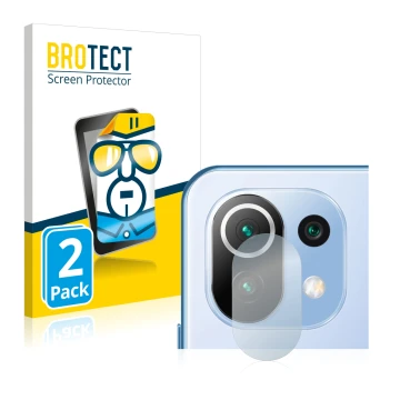 Vorderseite einer Produktverpackung mit dem Markenlogo BROTECT. Daneben ist das Gerät Xiaomi 11 Lite 5G NE (NUR Kameraschutz) 