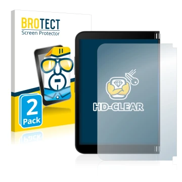 Vorderseite einer Produktverpackung mit dem Markenlogo BROTECT. Daneben ist das Gerät Microsoft Surface Duo 2 (Äußeres Display