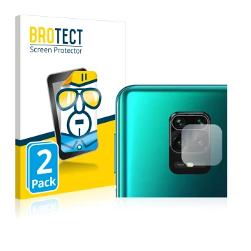 Vorderseite einer Produktverpackung mit dem Markenlogo BROTECT. Daneben ist das Gerät Xiaomi Redmi Note 10 Lite (NUR Kamerasch