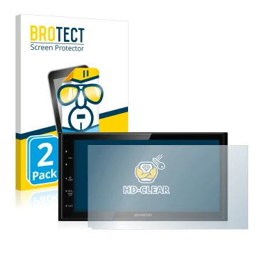 Vorderseite einer Produktverpackung mit dem Markenlogo BROTECT. Daneben ist das Gerät Kenwood DMX5020DABS mit dem zugehörigen 