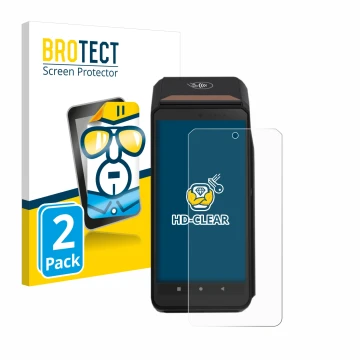 Vorderseite einer Produktverpackung mit dem Markenlogo BROTECT. Daneben ist das Gerät ingenico Axium DX8000 mit dem zugehörige