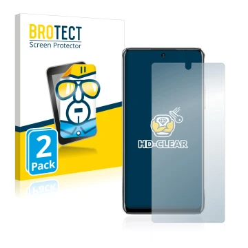 Vorderseite einer Produktverpackung mit dem Markenlogo BROTECT. Daneben ist das Gerät Infinix Note 11 Pro mit dem zugehörigen 