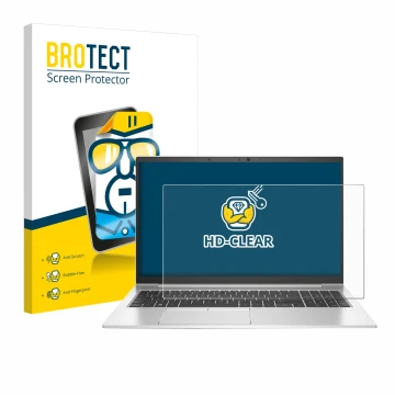 Vorderseite einer Produktverpackung mit dem Markenlogo BROTECT. Daneben ist das Gerät HP EliteBook 850 G7 mit dem zugehörigen 