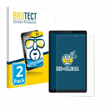 Vorderseite einer Produktverpackung mit dem Markenlogo BROTECT. Daneben ist das Gerät Lenovo Tab TB-X306F mit dem zugehörigen 