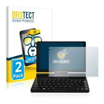Vorderseite einer Produktverpackung mit dem Markenlogo BROTECT. Daneben ist das Gerät GPD Pocket 3 mit dem zugehörigen Display