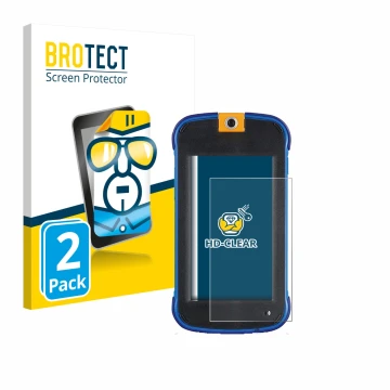 Vorderseite einer Produktverpackung mit dem Markenlogo BROTECT. Daneben ist das Gerät Vtech Kidicom Max 3.0 mit dem zugehörige