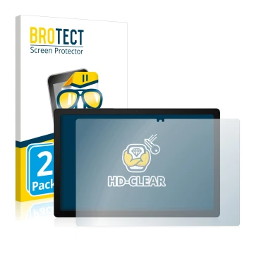 Vorderseite einer Produktverpackung mit dem Markenlogo BROTECT. Daneben ist das Gerät Samsung Galaxy Tab A8 LTE mit dem zugehö