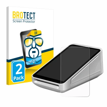 Vorderseite einer Produktverpackung mit dem Markenlogo BROTECT. Daneben ist das Gerät Square Terminal mit dem zugehörigen Disp