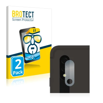 Vorderseite einer Produktverpackung mit dem Markenlogo BROTECT. Daneben ist das Gerät Samsung Galaxy Tab S8 Plus WiFi (NUR Kam