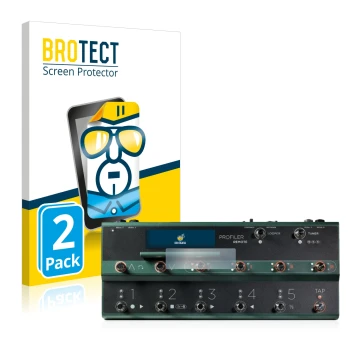 Vorderseite einer Produktverpackung mit dem Markenlogo BROTECT. Daneben ist das Gerät Kemper Profiler Remote mit dem zugehörig