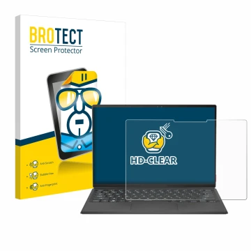 Vorderseite einer Produktverpackung mit dem Markenlogo BROTECT. Daneben ist das Gerät ASUS Rog Flow Z13 2022 mit dem zugehörig