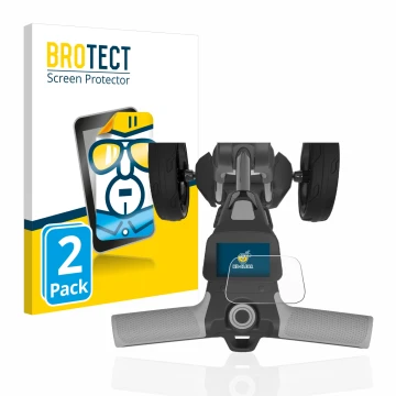 Vorderseite einer Produktverpackung mit dem Markenlogo BROTECT. Daneben ist das Gerät PowaKaddy FX5 2.8