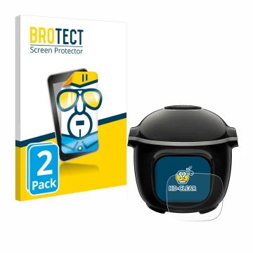 Vorderseite einer Produktverpackung mit dem Markenlogo BROTECT. Daneben ist das Gerät Krups Cook4me Touch Wifi mit dem zugehör