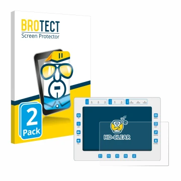 Vorderseite einer Produktverpackung mit dem Markenlogo BROTECT. Daneben ist das Gerät Megasat HD7 Combo mit dem zugehörigen Di