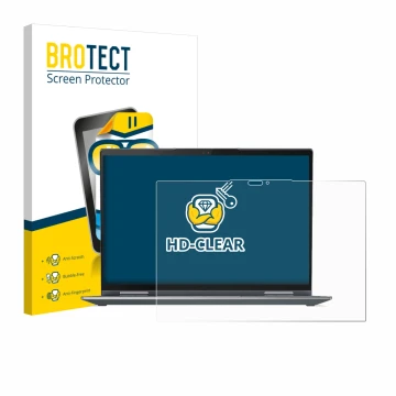 Vorderseite einer Produktverpackung mit dem Markenlogo BROTECT. Daneben ist das Gerät Lenovo ThinkPad X1 Yoga Gen 7 mit dem zu