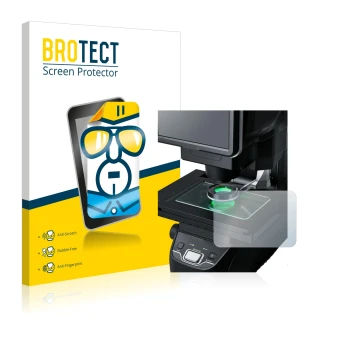 Vorderseite einer Produktverpackung mit dem Markenlogo BROTECT. Daneben ist das Gerät Keyence IM-7030 Glasplatte mit dem zugeh