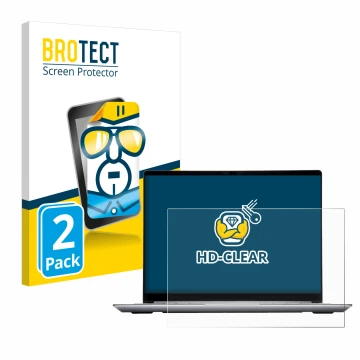 Vorderseite einer Produktverpackung mit dem Markenlogo BROTECT. Daneben ist das Gerät Framework Laptop 13 mit dem zugehörigen 