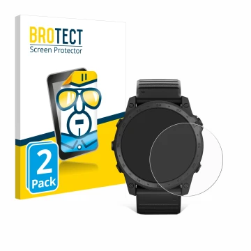Vorderseite einer Produktverpackung mit dem Markenlogo BROTECT. Daneben ist das Gerät Garmin Tactix 7 Pro Ballistics mit dem z
