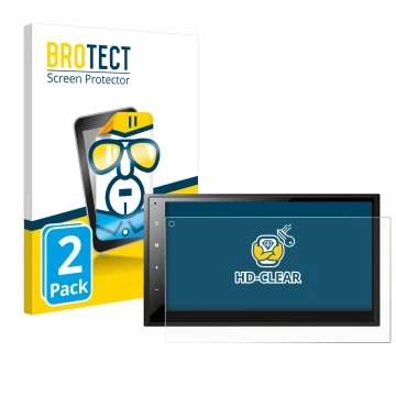 Vorderseite einer Produktverpackung mit dem Markenlogo BROTECT. Daneben ist das Gerät Pioneer DMH-A340DAB mit dem zugehörigen 