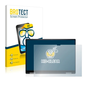 Vorderseite einer Produktverpackung mit dem Markenlogo BROTECT. Daneben ist das Gerät Dell Inspiron 16 7620 2-in-1 mit dem zug