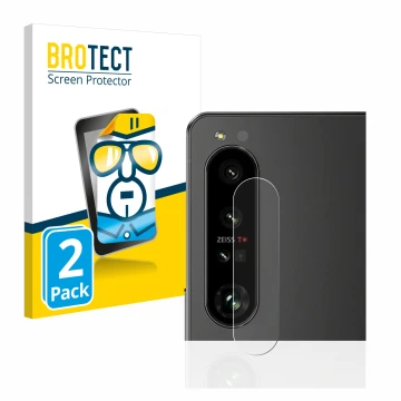 Vorderseite einer Produktverpackung mit dem Markenlogo BROTECT. Daneben ist das Gerät Sony Xperia 1 IV (NUR Kameraschutz) mit 