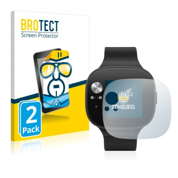 Vorderseite einer Produktverpackung mit dem Markenlogo BROTECT. Daneben ist das Gerät ASUS Vivowatch BP mit dem zugehörigen Di