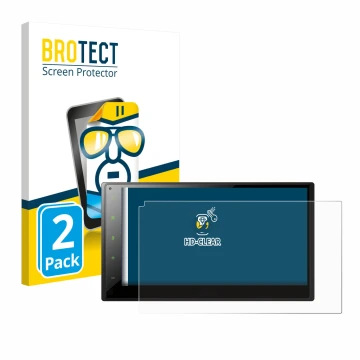 Vorderseite einer Produktverpackung mit dem Markenlogo BROTECT. Daneben ist das Gerät Pioneer SPH-DA360DAB mit dem zugehörigen