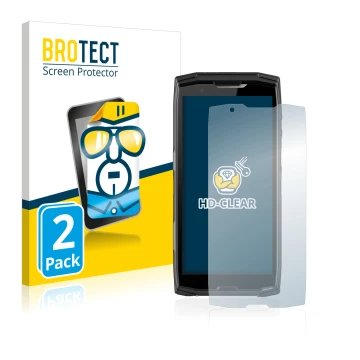 Vorderseite einer Produktverpackung mit dem Markenlogo BROTECT. Daneben ist das Gerät Crosscall Core-X5 mit dem zugehörigen Di
