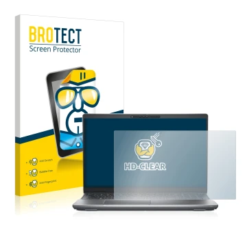Vorderseite einer Produktverpackung mit dem Markenlogo BROTECT. Daneben ist das Gerät Dell Latitude 5531 mit dem zugehörigen D