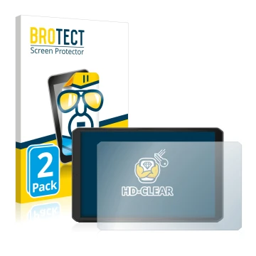 Vorderseite einer Produktverpackung mit dem Markenlogo BROTECT. Daneben ist das Gerät Garmin dezl LGV1010 mit dem zugehörigen 