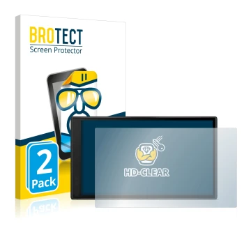 Vorderseite einer Produktverpackung mit dem Markenlogo BROTECT. Daneben ist das Gerät Garmin DriveSmart 66 mit dem zugehörigen