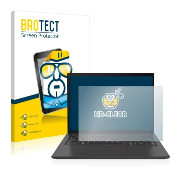 Vorderseite einer Produktverpackung mit dem Markenlogo BROTECT. Daneben ist das Gerät Lenovo ThinkPad T14 Gen 3 mit dem zugehö