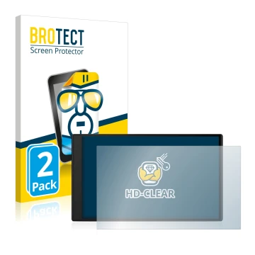 Vorderseite einer Produktverpackung mit dem Markenlogo BROTECT. Daneben ist das Gerät Garmin Camper 795 mit dem zugehörigen Di