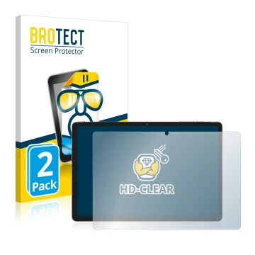 Vorderseite einer Produktverpackung mit dem Markenlogo BROTECT. Daneben ist das Gerät Jumper Ezpad M10S mit dem zugehörigen Di