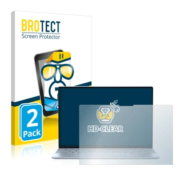 Vorderseite einer Produktverpackung mit dem Markenlogo BROTECT. Daneben ist das Gerät Dell XPS 13 9315 Touch mit dem zugehörig