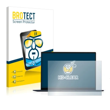 Vorderseite einer Produktverpackung mit dem Markenlogo BROTECT. Daneben ist das Gerät ASUS ZenBook 14 OLED mit dem zugehörigen