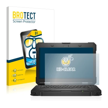 Vorderseite einer Produktverpackung mit dem Markenlogo BROTECT. Daneben ist das Gerät Dell Latitude 5430 Rugged mit dem zugehö