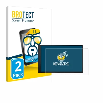 Vorderseite einer Produktverpackung mit dem Markenlogo BROTECT. Daneben ist das Gerät Garmin DriveSmart 86 mit dem zugehörigen