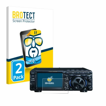 Vorderseite einer Produktverpackung mit dem Markenlogo BROTECT. Daneben ist das Gerät Yaesu FT-710 mit dem zugehörigen Display