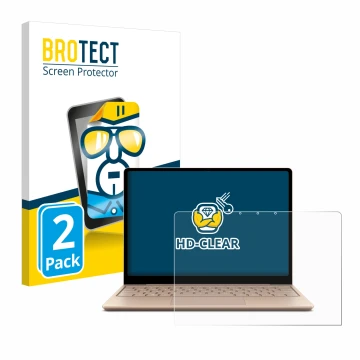 Vorderseite einer Produktverpackung mit dem Markenlogo BROTECT. Daneben ist das Gerät Microsoft Surface Laptop Go 2 Business 1