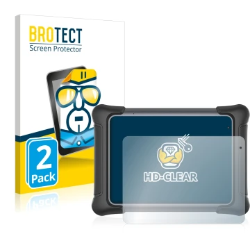 Vorderseite einer Produktverpackung mit dem Markenlogo BROTECT. Daneben ist das Gerät Autel MaxiSys Elite II mit dem zugehörig
