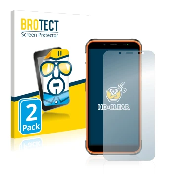 Vorderseite einer Produktverpackung mit dem Markenlogo BROTECT. Daneben ist das Gerät Ulefone Power Armor 16 Pro mit dem zugeh