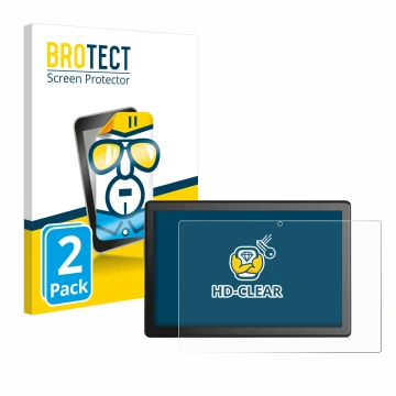 Vorderseite einer Produktverpackung mit dem Markenlogo BROTECT. Daneben ist das Gerät emporia TAB 1 10.1