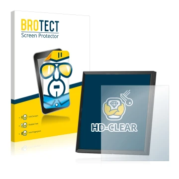 Vorderseite einer Produktverpackung mit dem Markenlogo BROTECT. Daneben ist das Gerät Divoom Pixoo-64 mit dem zugehörigen Disp