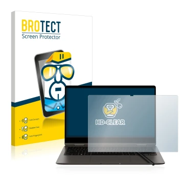 Vorderseite einer Produktverpackung mit dem Markenlogo BROTECT. Daneben ist das Gerät Samsung Galaxy Book3 360 13