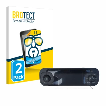 Vorderseite einer Produktverpackung mit dem Markenlogo BROTECT. Daneben ist das Gerät Fiat Panda 2019 mit dem zugehörigen Disp