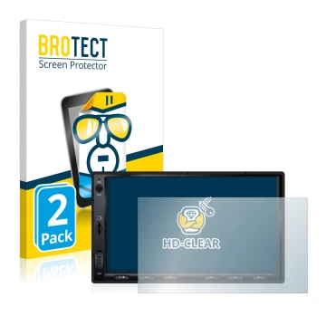 Vorderseite einer Produktverpackung mit dem Markenlogo BROTECT. Daneben ist das Gerät Atoto S8 Standard 7 zoll mit dem zugehör