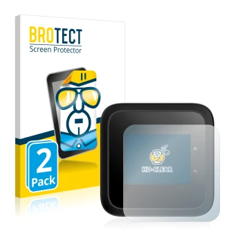 Vorderseite einer Produktverpackung mit dem Markenlogo BROTECT. Daneben ist das Gerät Netgear Nighthawk M6 Pro mit dem zugehör