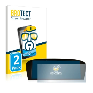 Vorderseite einer Produktverpackung mit dem Markenlogo BROTECT. Daneben ist das Gerät BMW E91 320d CiC Professional mit dem zu