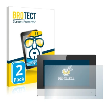 Vorderseite einer Produktverpackung mit dem Markenlogo BROTECT. Daneben ist das Gerät Hikvision DS-KH6320-WTE2 (Innenstation) 